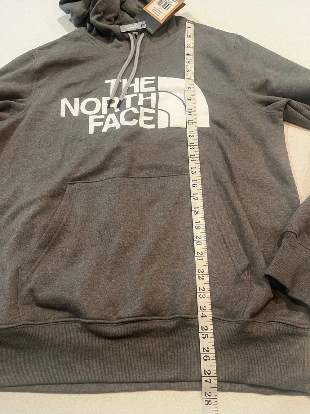 The North Face Pullover Hoodie Men’s Medium Gray Logo Sweatshirt NWT